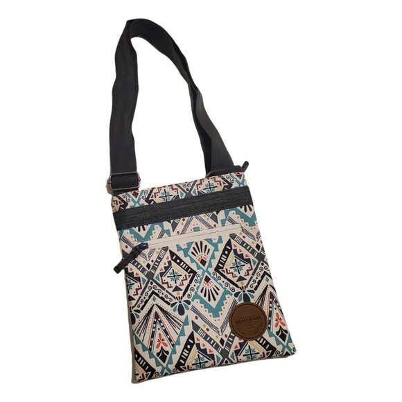 Dakine Handbags - Dakine Cross Body Bag Shoulder Purse White Grey Teal Aztec Southwest 8"X10"